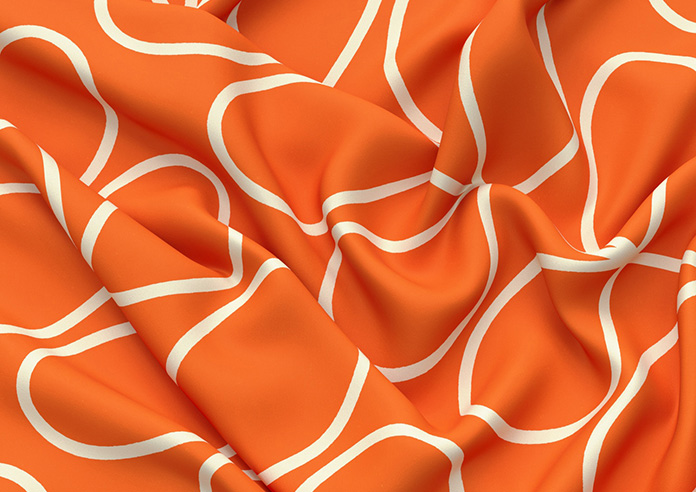 Orla Kiely Jumbo Linear Stem, Persimmon - Made to Measure Curtains - Image 4